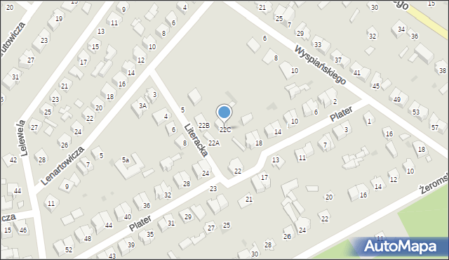 Ostrołęka, Plater Emilii, 22C, mapa Ostrołęka