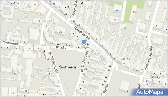 Ostrów Wielkopolski, Plac 23 Stycznia, 18, mapa Ostrów Wielkopolski