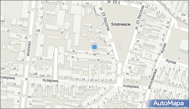 Ostrów Wielkopolski, Plac 23 Stycznia, 4p, mapa Ostrów Wielkopolski