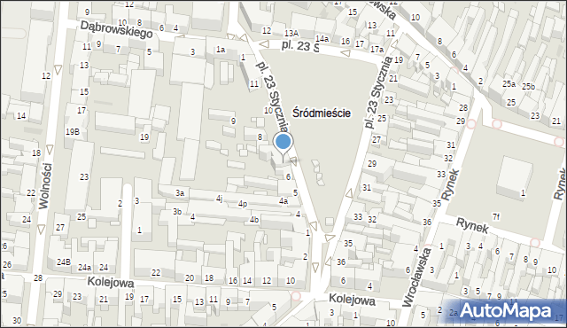 Ostrów Wielkopolski, Plac 23 Stycznia, 7, mapa Ostrów Wielkopolski
