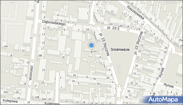 Ostrów Wielkopolski, Plac 23 Stycznia, 9, mapa Ostrów Wielkopolski