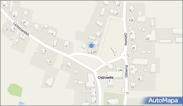 Ostrowite, Plac św. Floriana, 1, mapa Ostrowite