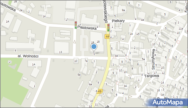 Ostrzeszów, Plac Borek, 1, mapa Ostrzeszów