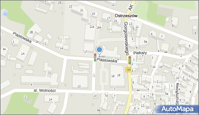 Ostrzeszów, Plac Borek, 16, mapa Ostrzeszów