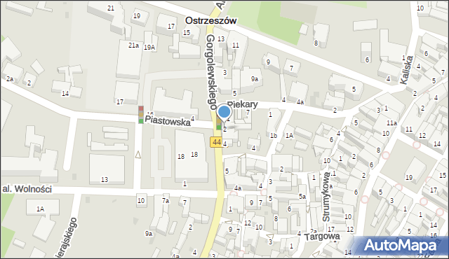 Ostrzeszów, Plac Borek, 2, mapa Ostrzeszów