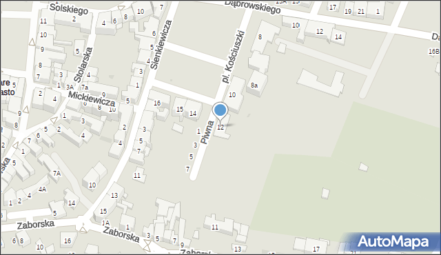 Oświęcim, Plac Kościuszki Tadeusza, gen., 12, mapa Oświęcimia