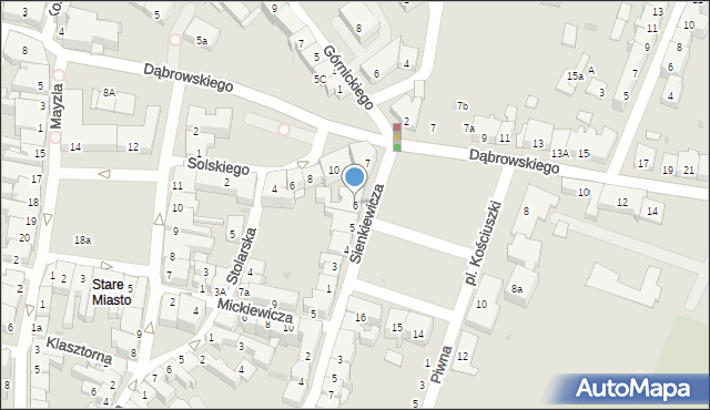 Oświęcim, Plac Kościuszki Tadeusza, gen., 6, mapa Oświęcimia
