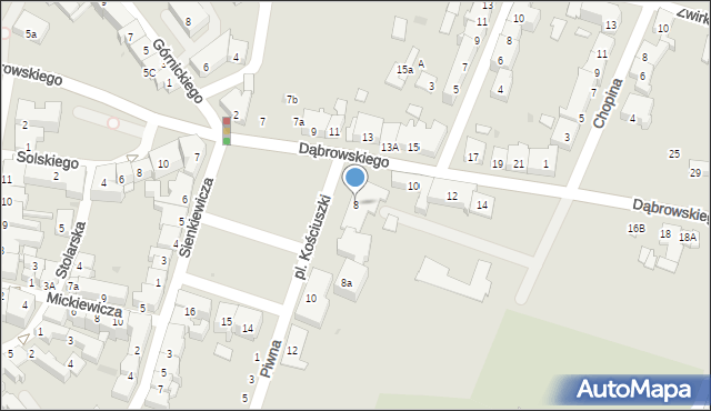 Oświęcim, Plac Kościuszki Tadeusza, gen., 8, mapa Oświęcimia