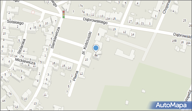 Oświęcim, Plac Kościuszki Tadeusza, gen., 8a, mapa Oświęcimia