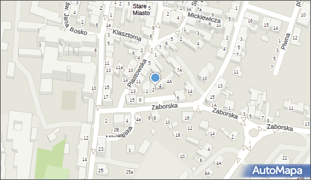 Oświęcim, Plac Słoneczny, 3, mapa Oświęcimia