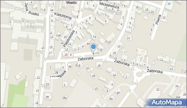 Oświęcim, Plac Słoneczny, 5, mapa Oświęcimia