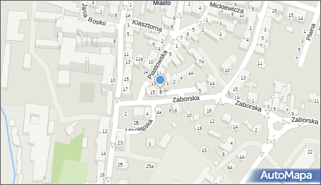 Oświęcim, Plac Słoneczny, 6, mapa Oświęcimia