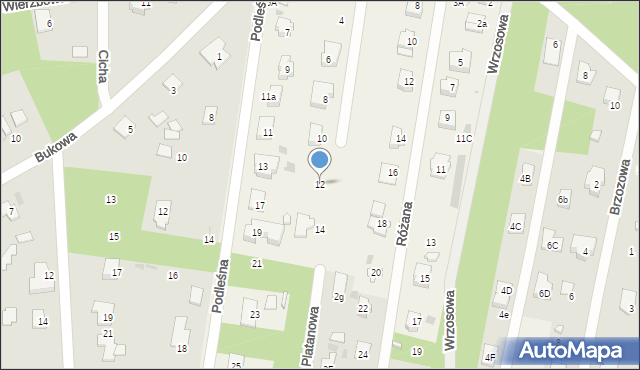 Otrębusy, Platanowa, 12, mapa Otrębusy