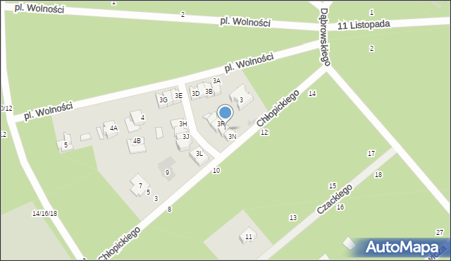 Otwock, Plac Wolności, 3P, mapa Otwock