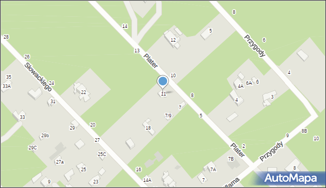 Otwock, Plater Emilii, 11, mapa Otwock