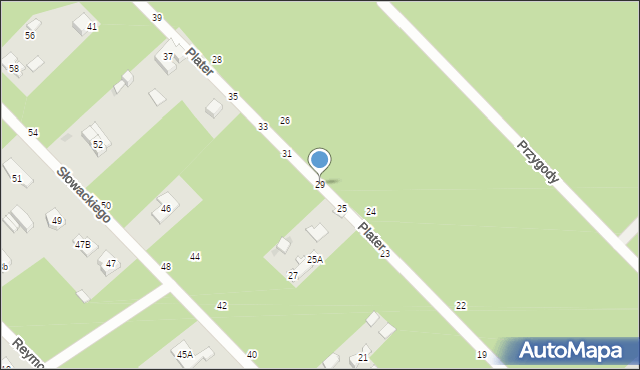 Otwock, Plater Emilii, 29, mapa Otwock