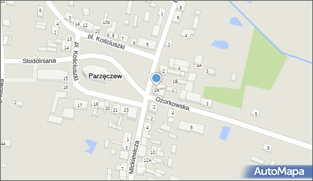 Parzęczew, Plac Kościuszki Tadeusza, gen., 1A, mapa Parzęczew