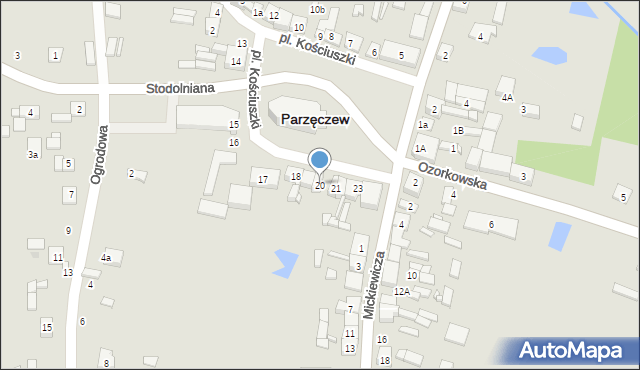 Parzęczew, Plac Kościuszki Tadeusza, gen., 20, mapa Parzęczew
