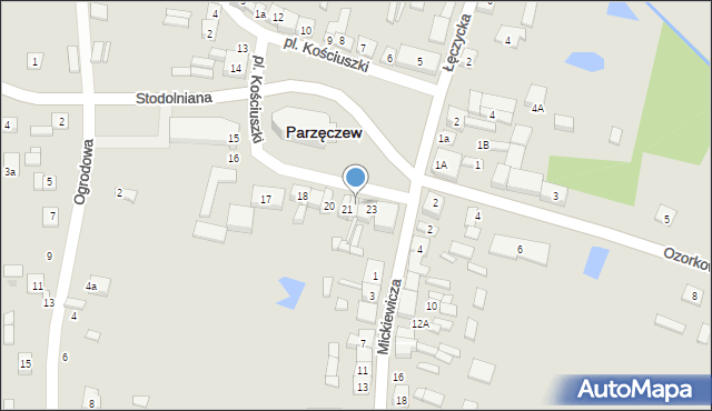 Parzęczew, Plac Kościuszki Tadeusza, gen., 22, mapa Parzęczew