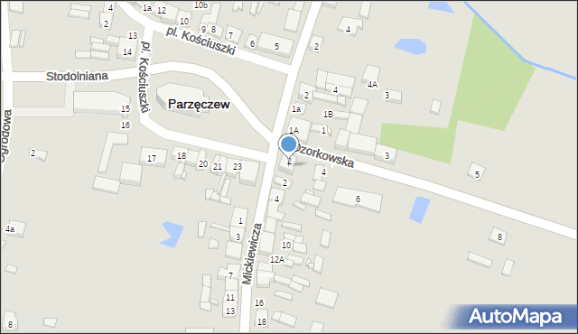 Parzęczew, Plac Kościuszki Tadeusza, gen., 30, mapa Parzęczew