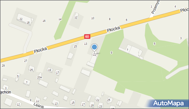 Pęchcin, Płocka, 11, mapa Pęchcin