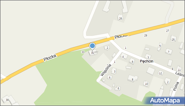 Pęchcin, Płocka, 31, mapa Pęchcin