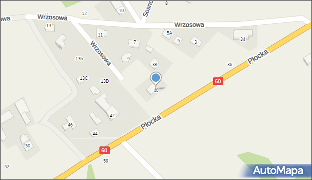 Pęchcin, Płocka, 40, mapa Pęchcin