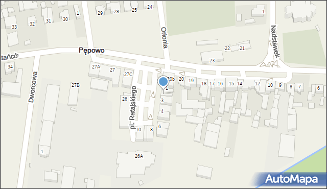 Pępowo, Plac Ratajskiego Cyryla, 2, mapa Pępowo