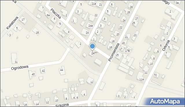 Pępowo, Płaczka, ks., 1A, mapa Pępowo