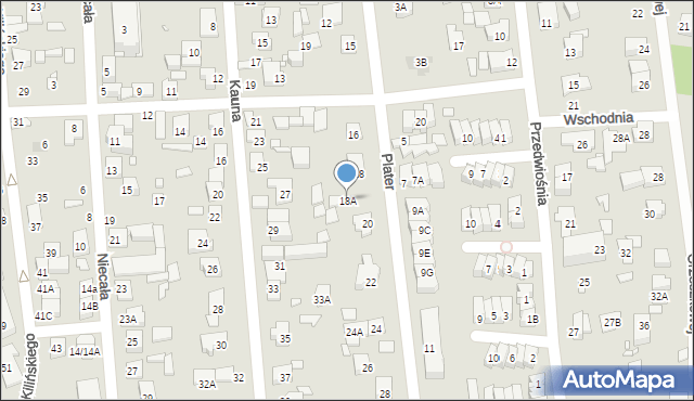 Piaseczno, Plater Emilii, 18A, mapa Piaseczno