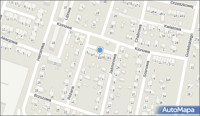 Piastów, Plac Słoneczny, 9/4, mapa Piastów