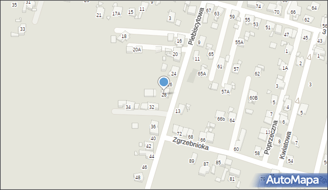 Piekary Śląskie, Plebiscytowa, 28, mapa Piekary Śląskie