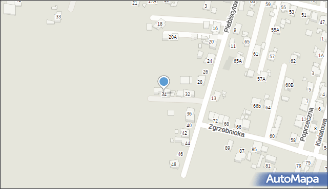 Piekary Śląskie, Plebiscytowa, 34, mapa Piekary Śląskie