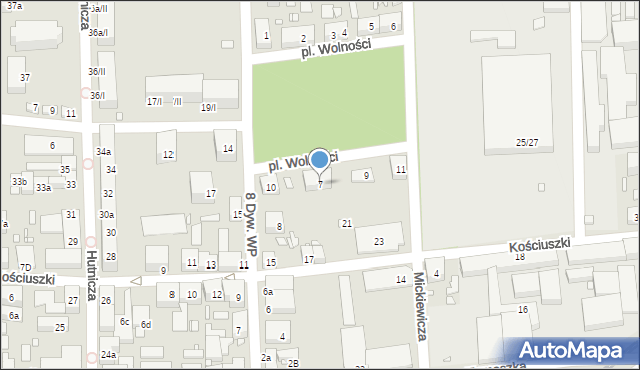 Pieńsk, Plac Wolności, 7, mapa Pieńsk