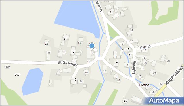 Pietna, Plac Stawowy, 12, mapa Pietna