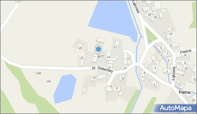 Pietna, Plac Stawowy, 16, mapa Pietna