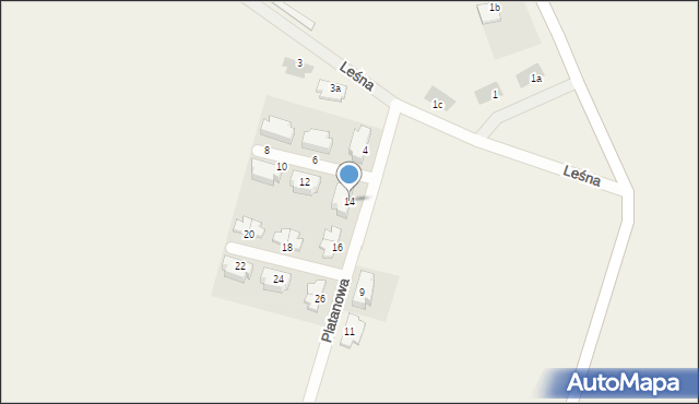 Pietrzykowice, Platanowa, 14, mapa Pietrzykowice