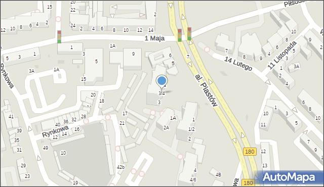 Piła, Plac Konstytucji 3 Maja, 3/4, mapa Piły