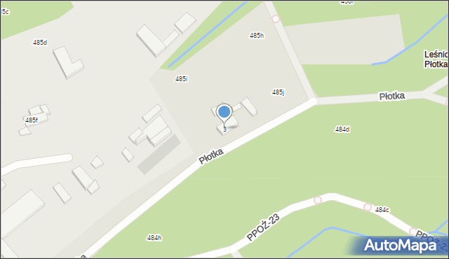 Piła, Płotka, 3, mapa Piły