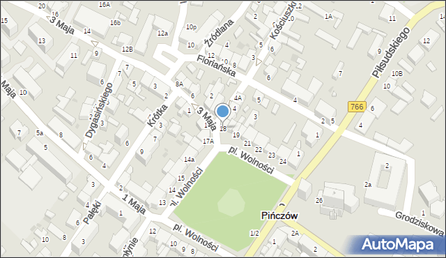Pińczów, Plac Wolności, 18, mapa Pińczów