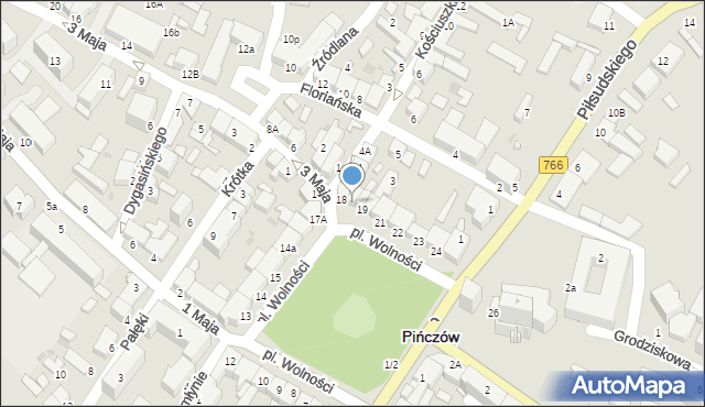 Pińczów, Plac Wolności, 18a, mapa Pińczów