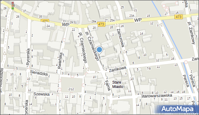 Piotrków Trybunalski, Plac Czarnieckiego Stefana, hetm., 8, mapa Piotrków Trybunalski