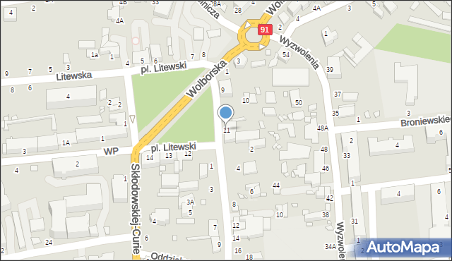 Piotrków Trybunalski, Plac Litewski, 11, mapa Piotrków Trybunalski