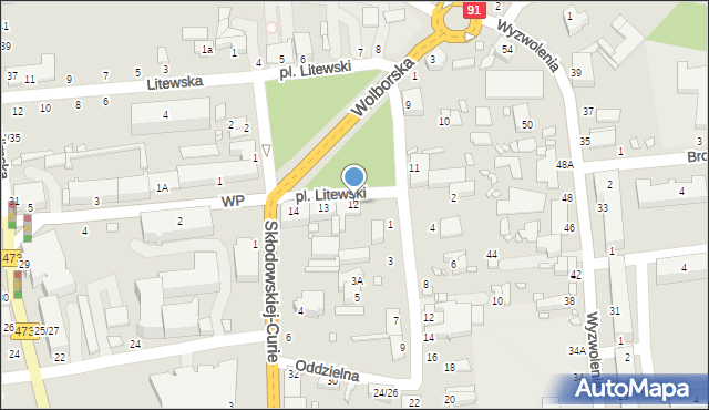Piotrków Trybunalski, Plac Litewski, 12, mapa Piotrków Trybunalski
