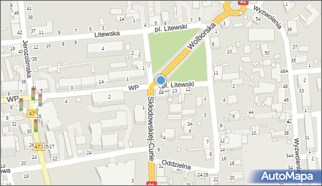 Piotrków Trybunalski, Plac Litewski, 14, mapa Piotrków Trybunalski