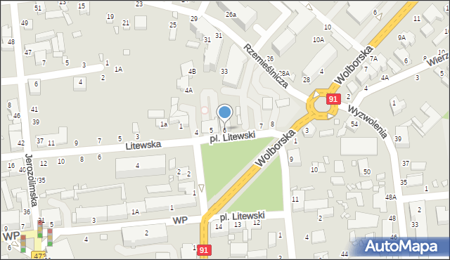 Piotrków Trybunalski, Plac Litewski, 6, mapa Piotrków Trybunalski