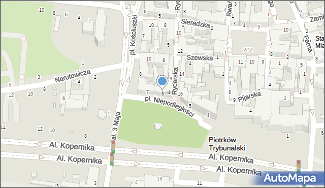 Piotrków Trybunalski, Plac Niepodległości, 6, mapa Piotrków Trybunalski