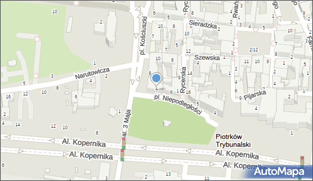 Piotrków Trybunalski, Plac Niepodległości, 7, mapa Piotrków Trybunalski