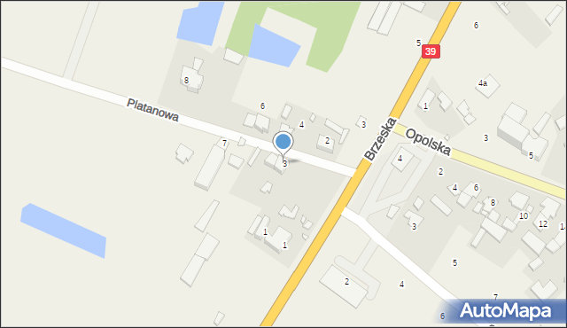 Pisarzowice, Platanowa, 3, mapa Pisarzowice