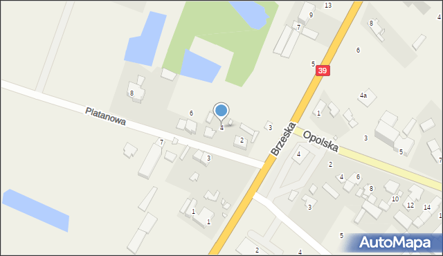 Pisarzowice, Platanowa, 4, mapa Pisarzowice